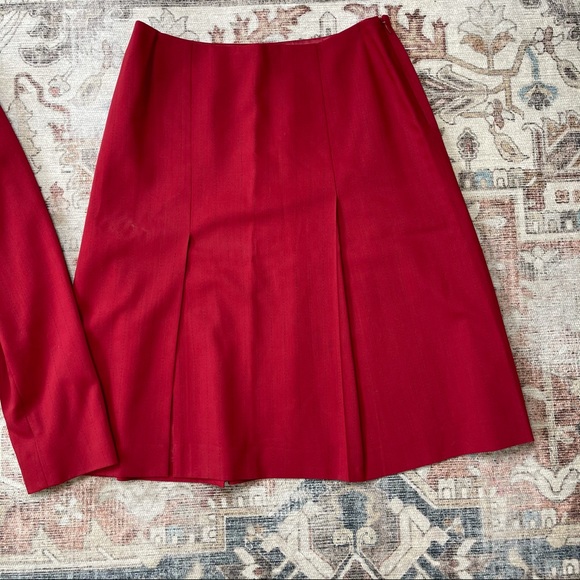 Valentino Roma Made in Italy Red Suit Coat Skirt 2 PC Set Women’s Sz 46/12. O - Picture 3 of 13